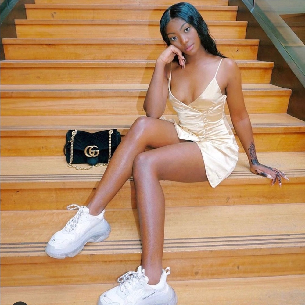 Champagne Colored Silk Dress